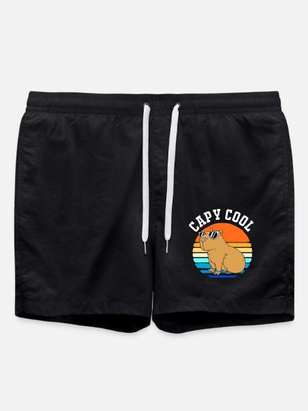 Capybara Capibara - Swim Trunks - black