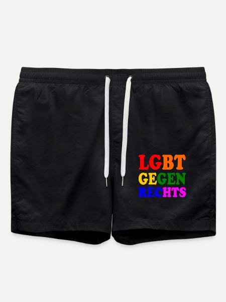 Lgbt gegen rechts - Badeshorts - Schwarz