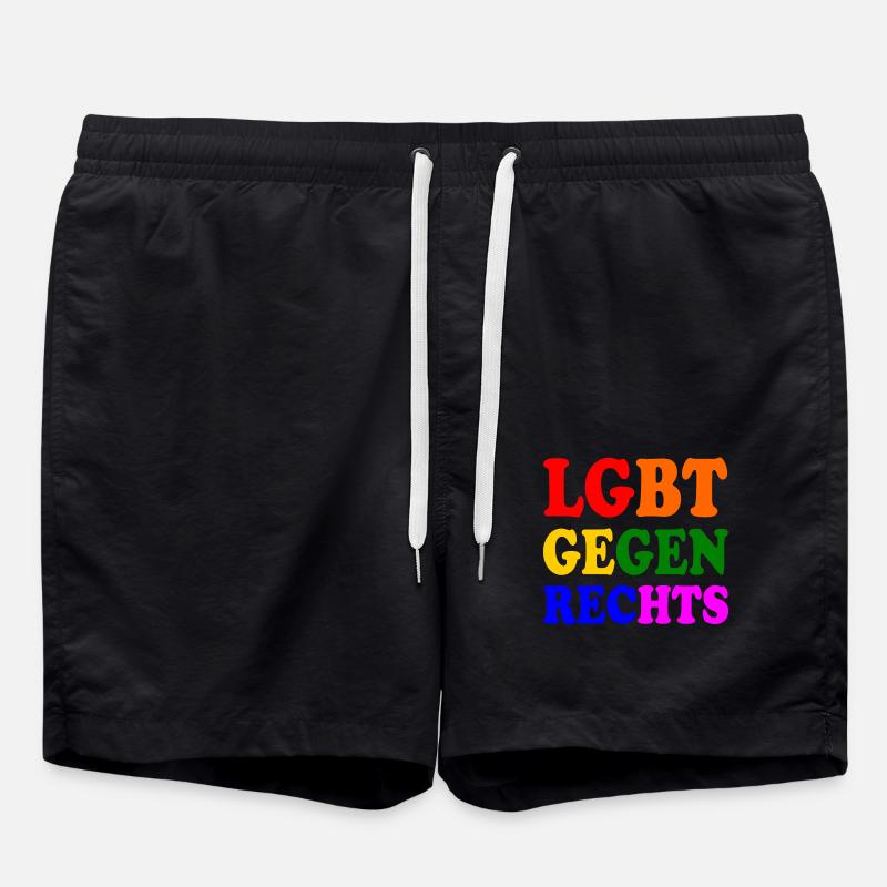 Lgbt gegen rechts - Badeshorts - Schwarz