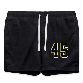 45 Number Leotard - Swim Trunks - black - Front - AI Model Male 185 light (185cm)