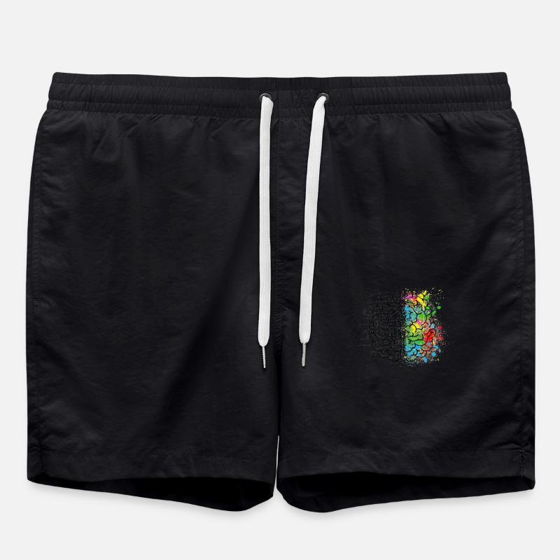 Kreative oder logich im Gehirn - Badeshorts - Schwarz