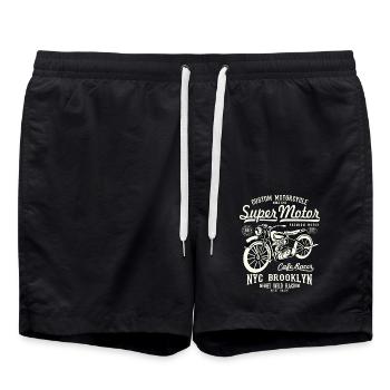 Super Motor - Motorcycle - Swim Trunks - black - Front - AI Model Male 185 light (185cm)