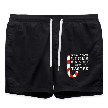 Witziger Weihnachts Spruch - Badeshorts - Schwarz - Vorne - AI Model Male 185 light (185cm)