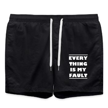 Alles ist meine Schuld! Everything Fault Geschenk - Badeshorts - Schwarz - Vorne - AI Model Male 185 light (185cm)