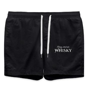 Whisky / May Contain Whisky / Alcool / Whiskey - Short de bain - noir - Devant - AI Model Male 185 light (185cm)