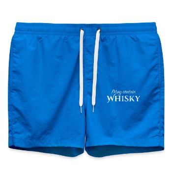 Whisky / May Contain Whisky / Alcohol / Whiskey - Swim Trunks - cobalt blue - Front