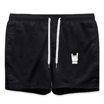 Frites / Metal Hand / Musique rock - Short de bain - noir - Devant - AI Model Male 185 light (185cm)