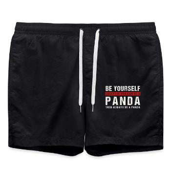 Be yourself or a panda - Swim Trunks - black - Front - AI Model Male 185 light (185cm)