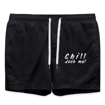Chill doch mal - Badeshorts - Schwarz - Vorne - AI Model Male 185 light (185cm)