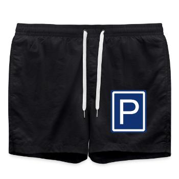 Parking Car Parking garage Parking bay Road sign - Swim Trunks - black - Front - AI Model Male 185 light (185cm)