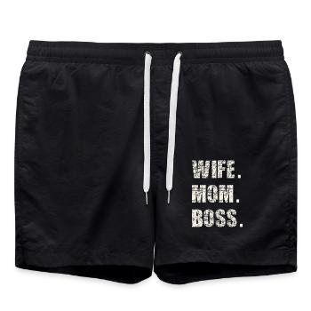 Chef mère épouse - Short de bain - noir - Devant - AI Model Male 185 light (185cm)