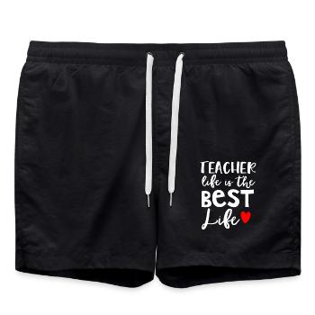 Teacher Gift Education School Sayings Teacher Training - Swim Trunks - black - Front - AI Model Male 185 light (185cm)