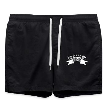 Psaume Don de Dieu Bible Jésus Evangile Christ - Short de bain - noir - Devant - AI Model Male 185 light (185cm)
