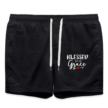 Jesus Gift God Bible Psalm Gospel Christ - Swim Trunks - black - Front - AI Model Male 185 light (185cm)
