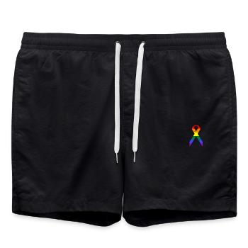 LGBT loop rainbow flag - Swim Trunks - black - Front - AI Model Male 185 light (185cm)
