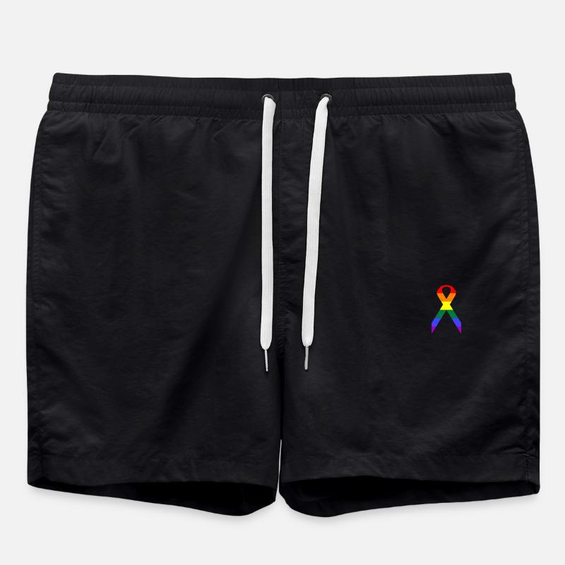 LGBT loop rainbow flag - Swim Trunks - black