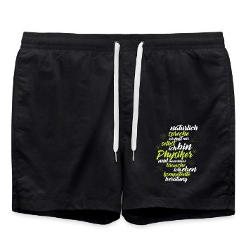 Lehrer Physik Schüler Schule Kompetent - Badeshorts - Schwarz - Vorne - AI Model Male 185 light (185cm)