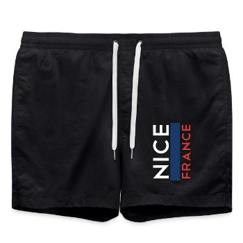 Nizza Frankreich Nice France - Badeshorts - Schwarz - Vorne - AI Model Male 185 light (185cm)