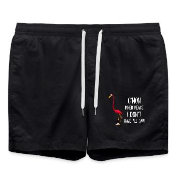 C'mon inner peace i don't have all day! - Swim Trunks - black - Front - AI Model Male 185 light (185cm)