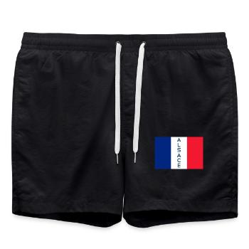 Alsace flag Alsace coat of arms - Swim Trunks - black - Front - AI Model Male 185 light (185cm)