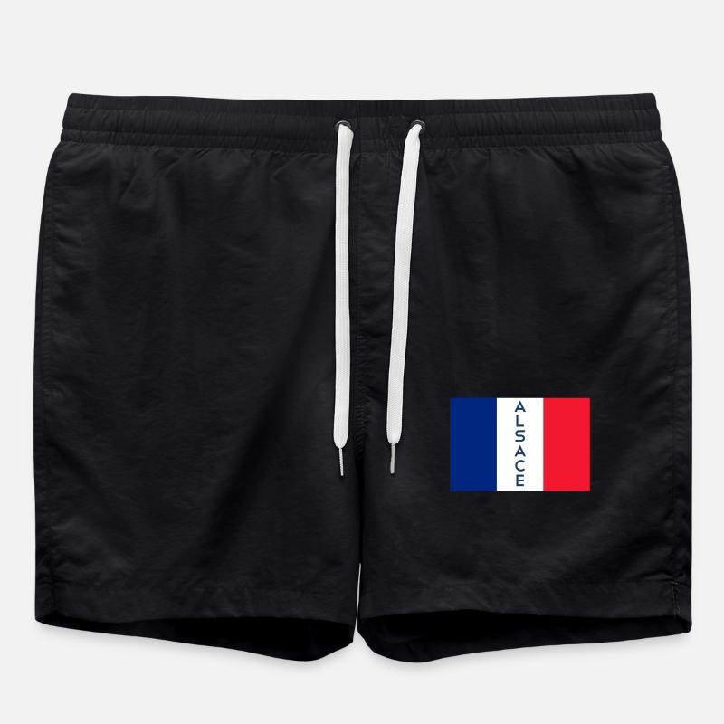 Elsass Flagge Alsace Wappen - Badeshorts - Schwarz
