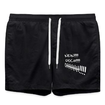 Nein doch ohhh von Louis de funes ein Film Zitat - Badeshorts - Schwarz - Vorne - AI Model Male 185 light (185cm)