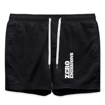 Zero Emissions / elektrisch fahren / Elektroauto - Badeshorts - Schwarz - Vorne - AI Model Male 185 light (185cm)