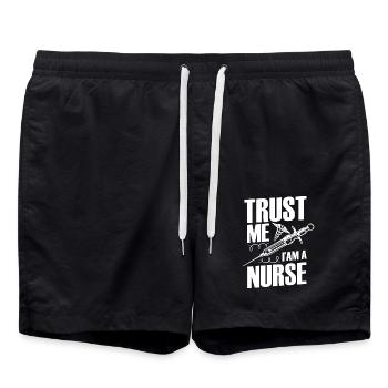 Drôle d’infirmière soins infirmiers cadeau - Short de bain - noir - Devant - AI Model Male 185 light (185cm)