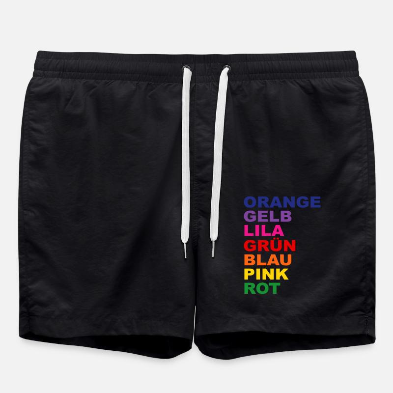 T-shirt arc-en-ciel - Short de bain - noir