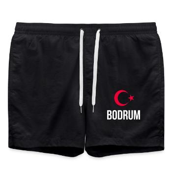 Bodrum Türkei Souvenir Herkunft Bodrum - Badeshorts - Schwarz - Vorne - AI Model Male 185 light (185cm)