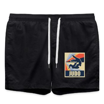 Judo Geschenk Gürtel Wurf Kick - Badeshorts - Schwarz - Vorne - AI Model Male 185 light (185cm)