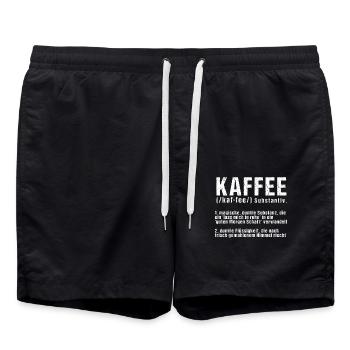 funny coffee definition - Swim Trunks - black - Front - AI Model Male 185 light (185cm)