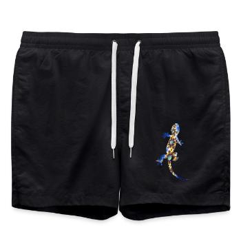 Gecko Fraktal - Badeshorts - Schwarz - Vorne - AI Model Male 185 light (185cm)