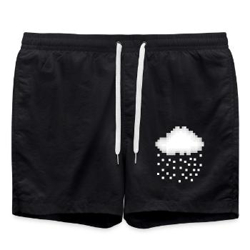 Schnee Pixel - Badeshorts - Schwarz - Vorne - AI Model Male 185 light (185cm)