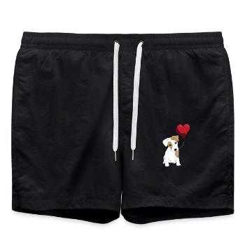 Funny Dog Shirt - Terrier with Heart - Swim Trunks - black - Front - AI Model Male 185 light (185cm)