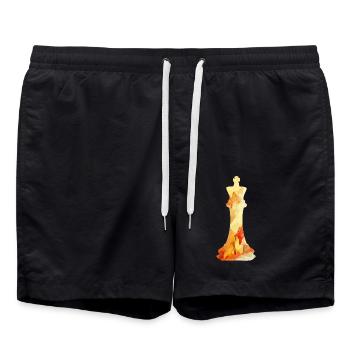 Schach - Badeshorts - Schwarz - Vorne - AI Model Male 185 light (185cm)