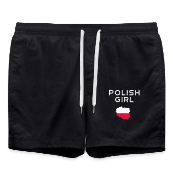 Polish Girl Polska Polnische Frauen T-Shirt - Badeshorts - Schwarz - Vorne - AI Model Male 185 light (185cm)