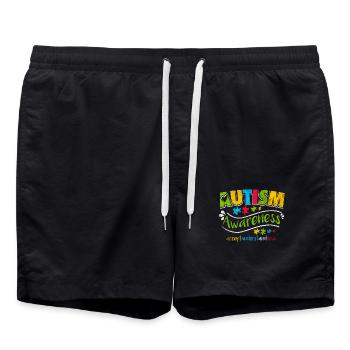Autismus - Badeshorts - Schwarz - Vorne - AI Model Male 185 light (185cm)