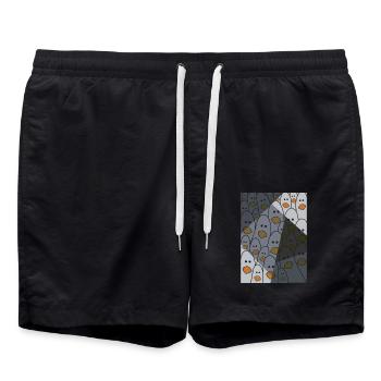 Möwen T-shirt - motif d’oiseau mouettes idée cadeau - Short de bain - noir - Devant - AI Model Male 185 light (185cm)