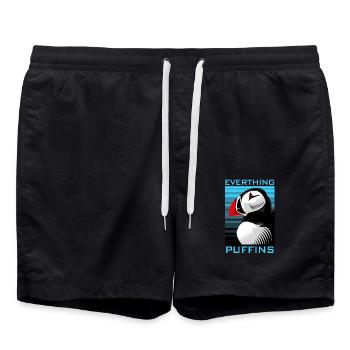 Puffin Puffin Puffin - Swim Trunks - black - Front - AI Model Male 185 light (185cm)