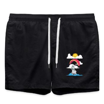 Un âne vole le parapente - Short de bain - noir - Devant - AI Model Male 185 light (185cm)