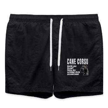 Cane Corso Chien Drôle De Sort Beissen Battre - Short de bain - noir - Devant - AI Model Male 185 light (185cm)