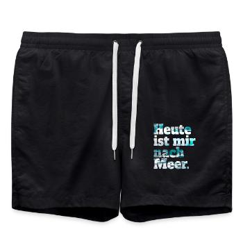 Today is me after sea beach summer & surfing - Swim Trunks - black - Front - AI Model Male 185 light (185cm)