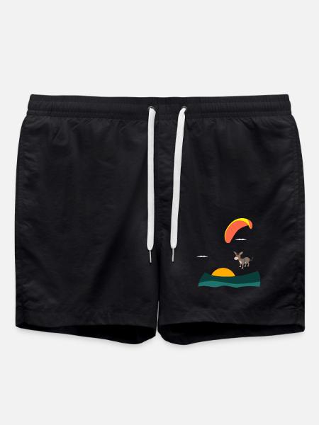 Donkey flies paraglider - Swim Trunks - black