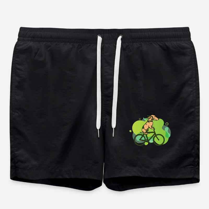 chien cool drôle en vélo - Short de bain - noir