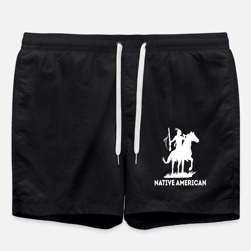 cool Indian chief - Swim Trunks - black