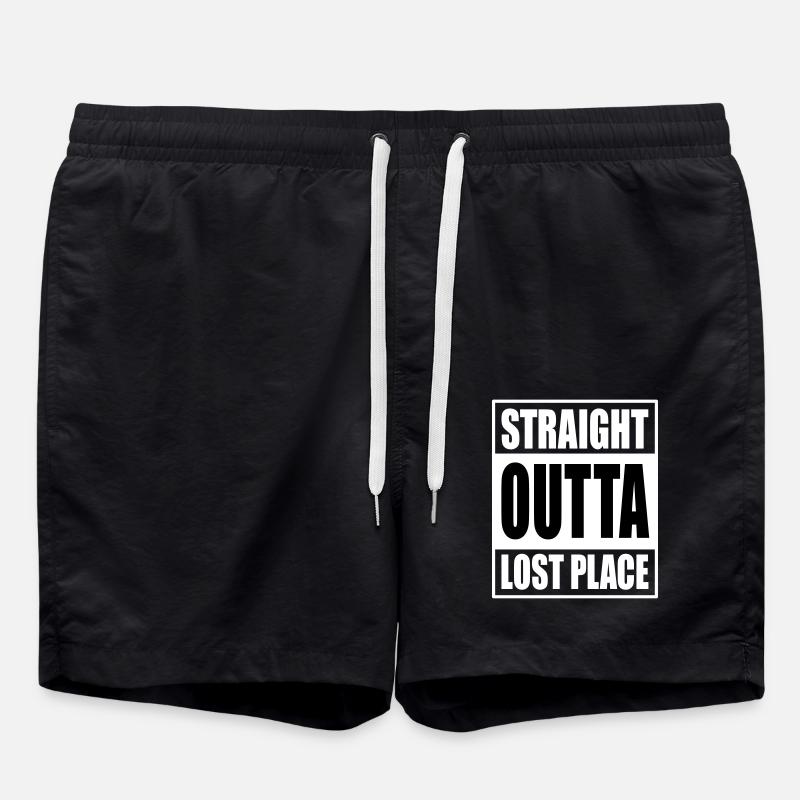 Straight Outta Lost Place - Swim Trunks - black