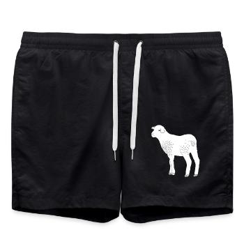Schaf - Badeshorts - Schwarz - Vorne - AI Model Male 185 light (185cm)