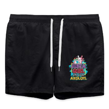 Axolotl - Badeshorts - Schwarz - Vorne - AI Model Male 185 light (185cm)