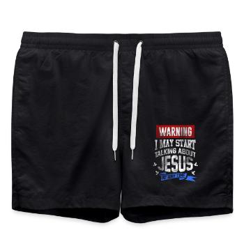 Jésus-Christ croix don de Dieu - Short de bain - noir - Devant - AI Model Male 185 light (185cm)